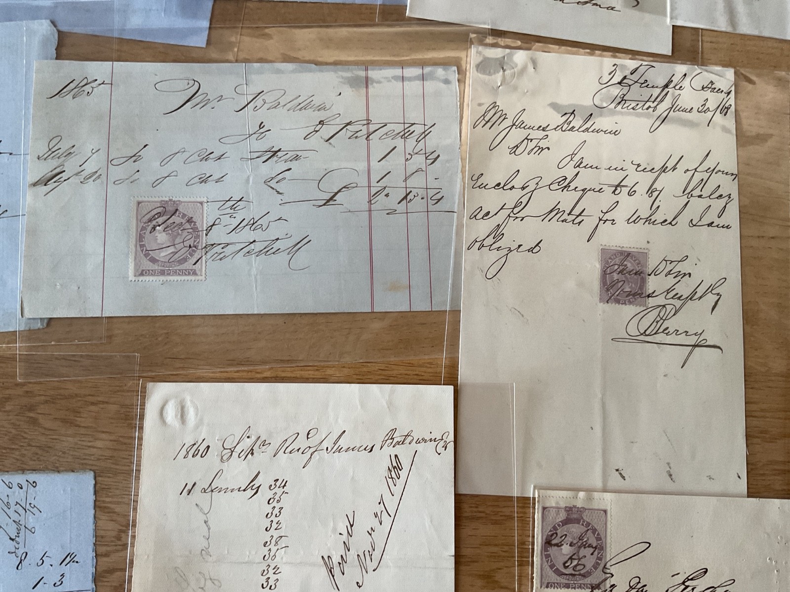 Baldwin British Industry 19th century 50+ receipt items