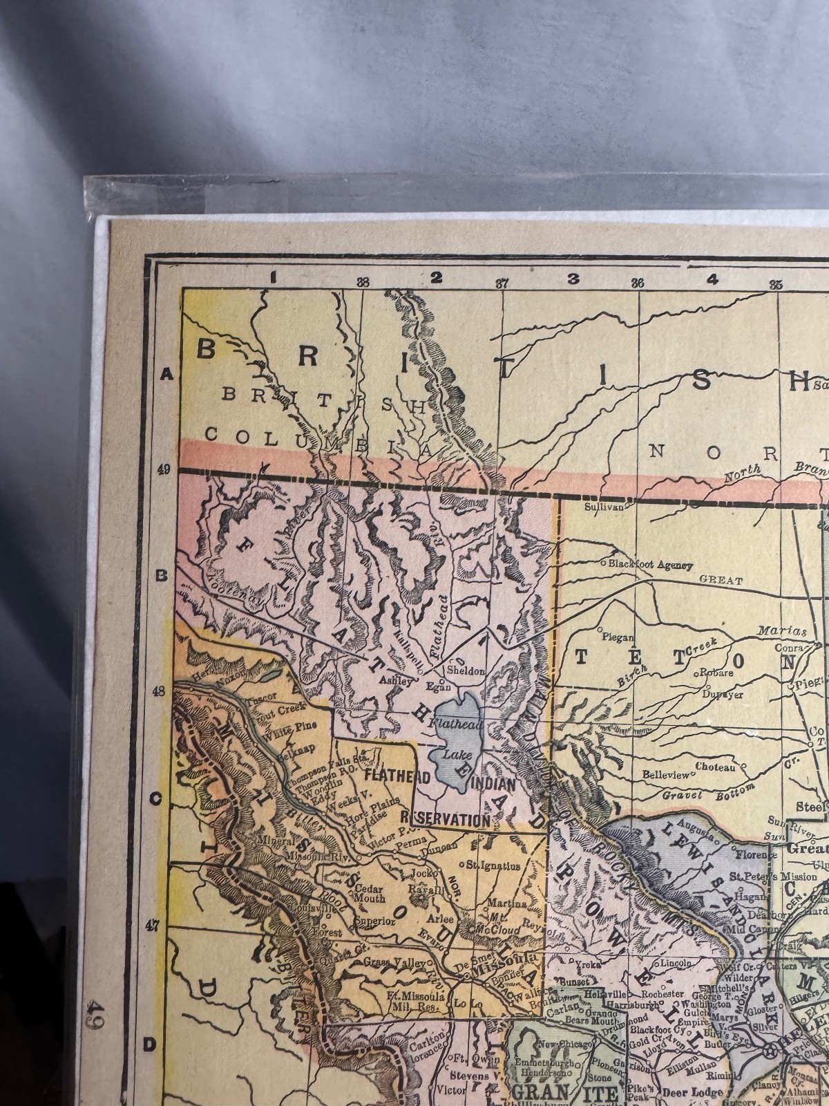 1903 Montana Map Rand McNally Antique Atlas Page Vintage Western Americana