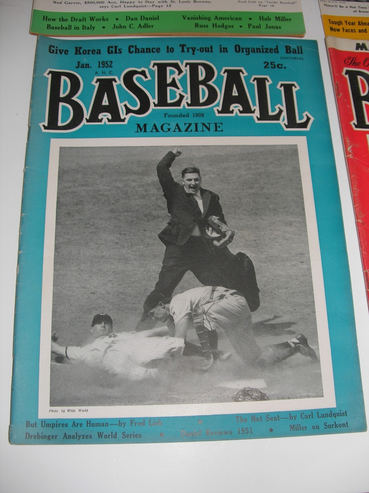 LOT of 4 -1952- 1953 Baseball The Fan`s Magazines