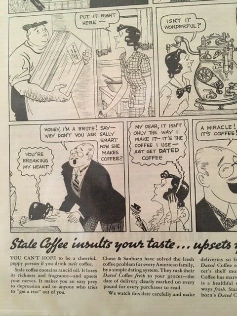Vintage 1935 – Chase Sanborn Coffee Mr Mrs Goof Cartoon Magazine Print Ad