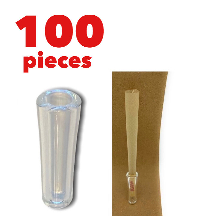 glass cone holder tip FIT for RAW ZIG ZAG elements anysize pre rolled cone(100pk