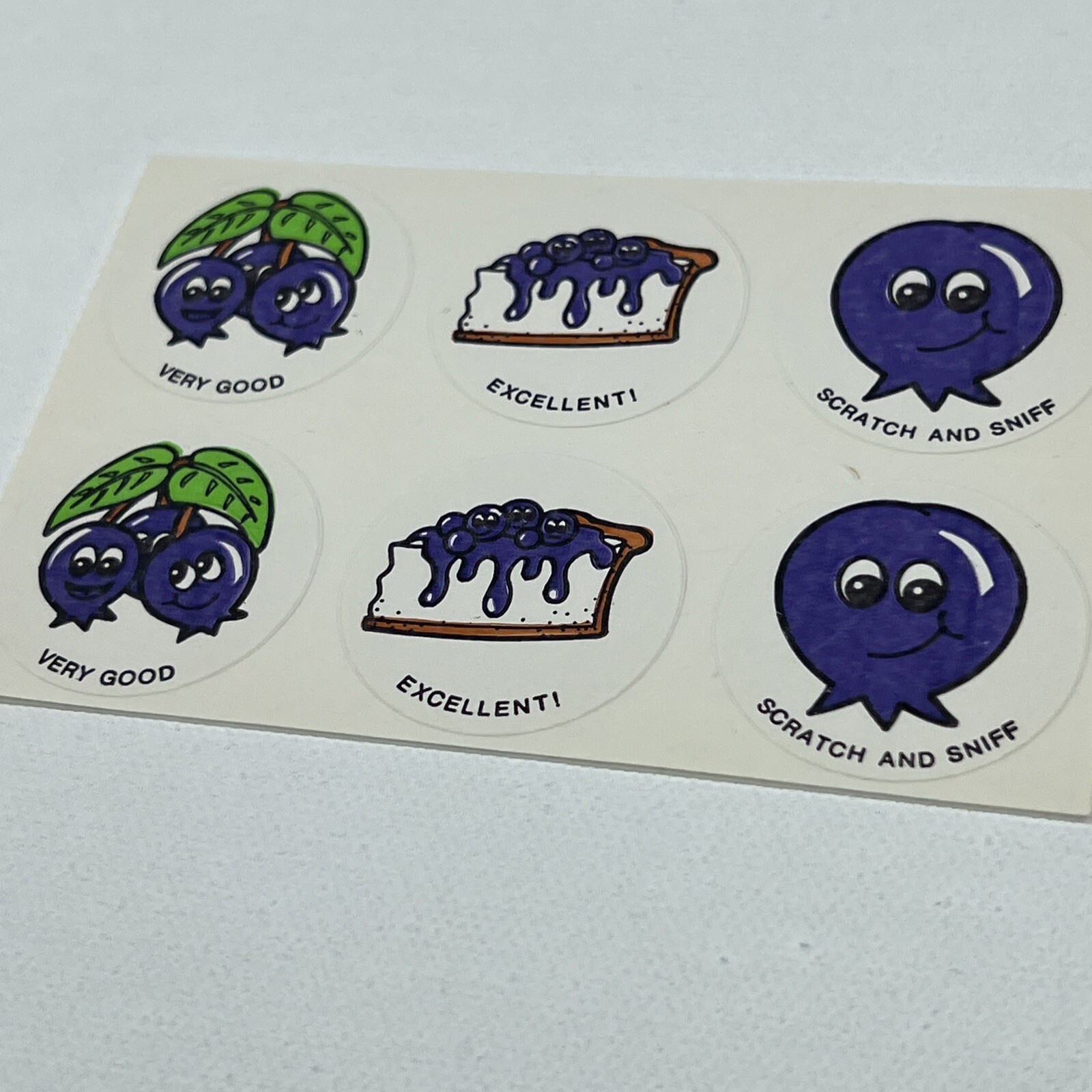 RARE Vintage Matte Scratch & Sniff Stickers 70’s Blueberry Blueberry Cheesecake