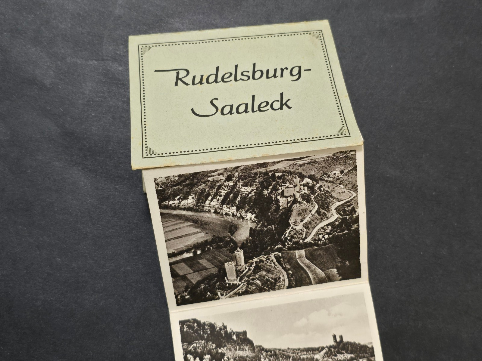 German Third Reich Era Pull-Out 10 Photo Booklet Castle Views c1930s-1940s