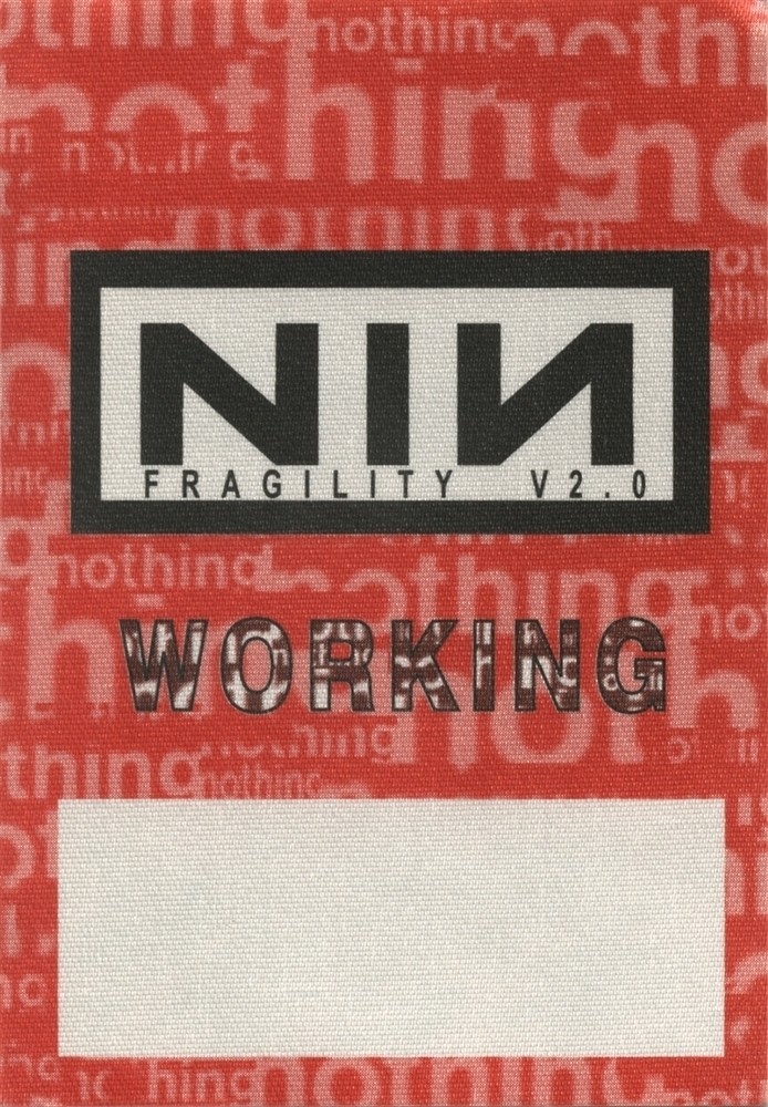 Nine Inch Nails 2000 The Fragile concert tour Working Crew Backstage Pass