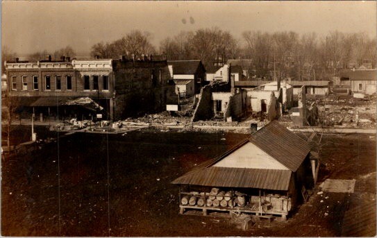 Fire Aftermath Real Photo Postcard c 1910 Town Devastation Salvage Lumber