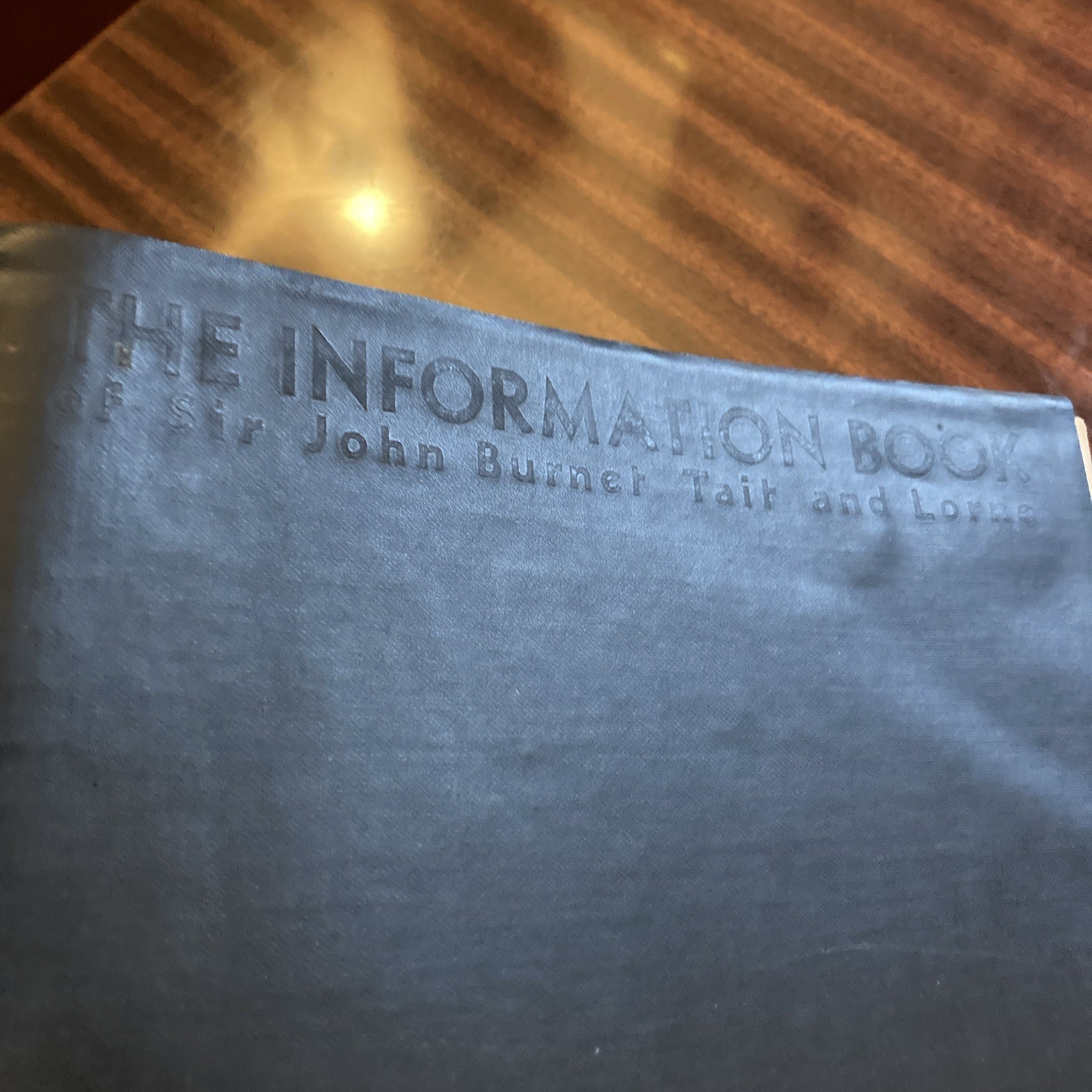 The Information Book, Sir John Burnet, Tait & Lorne, softcover, spiral bound.