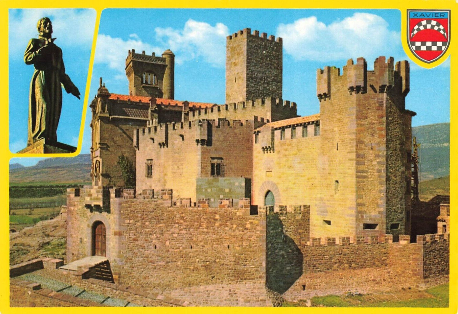 Postcard Spain Javier (Navarra) Castle and Saint 2 Views