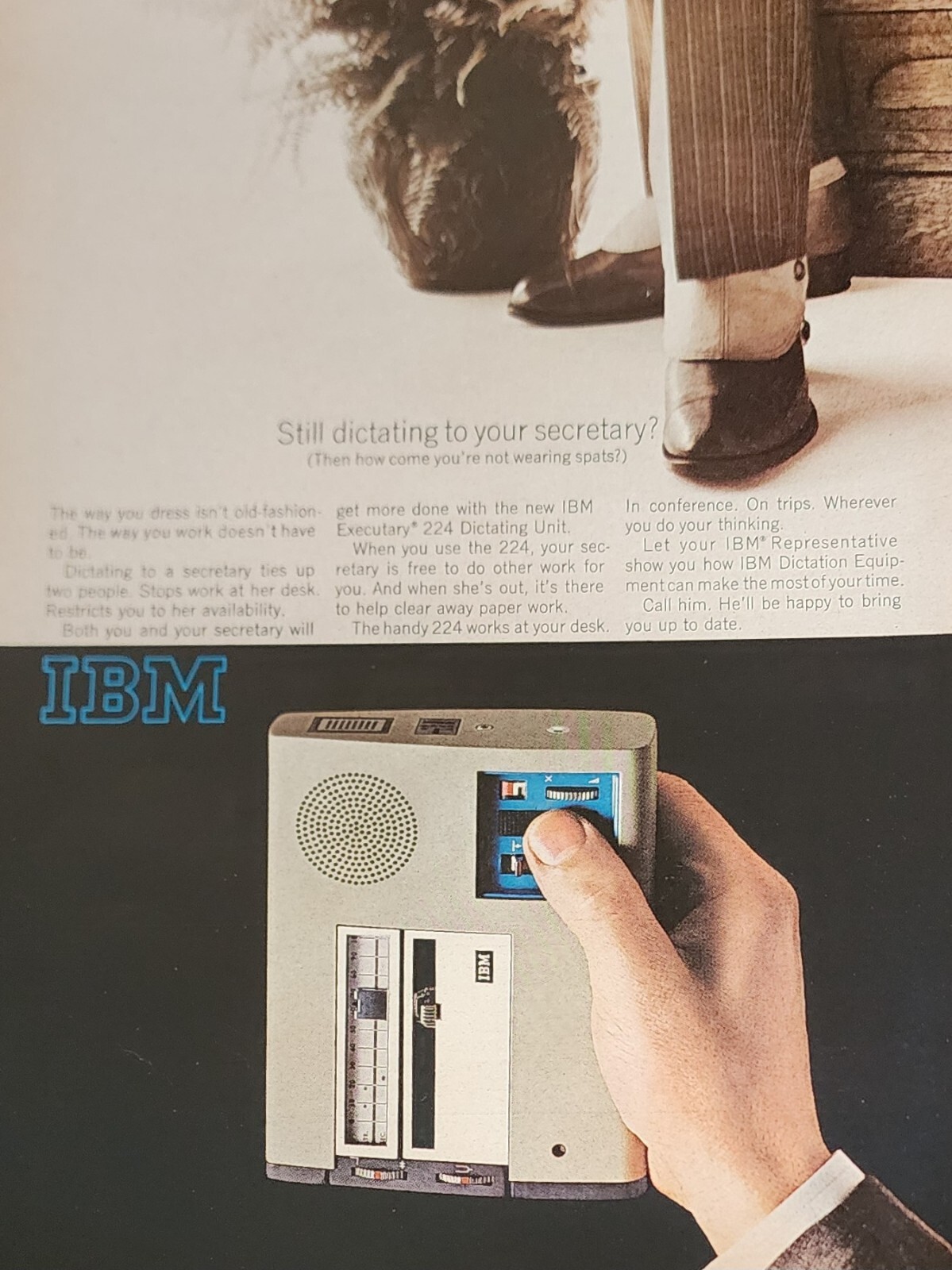 IBM Dictation Magazine Ad Vtg Print Picture Advertisement Display Wall Art