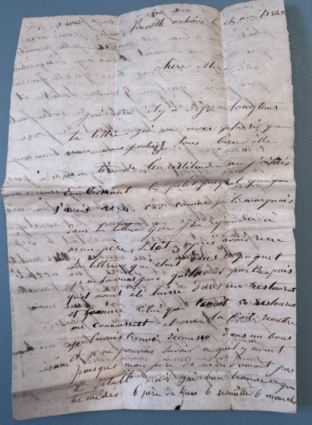 Letter From NOUVELLE ORLEANS (Louisiana, ETATS UNIS) To BLAYE (Gironde) /1843