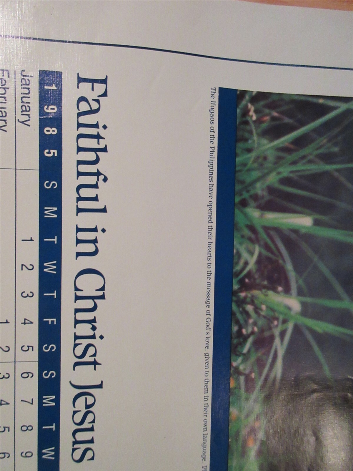 1985 Ifugaos Philippines Faith in Jesus Wyccliffe POSTER / Calendar