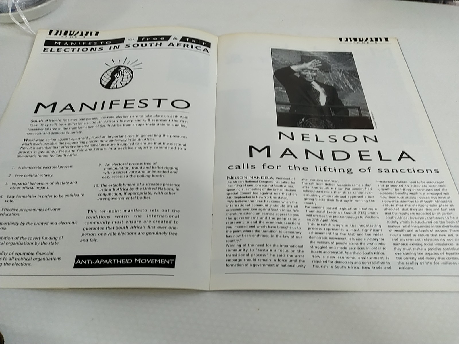 2 Seperate Programmes From Nelson Mandela’s Scottish Visit 1993