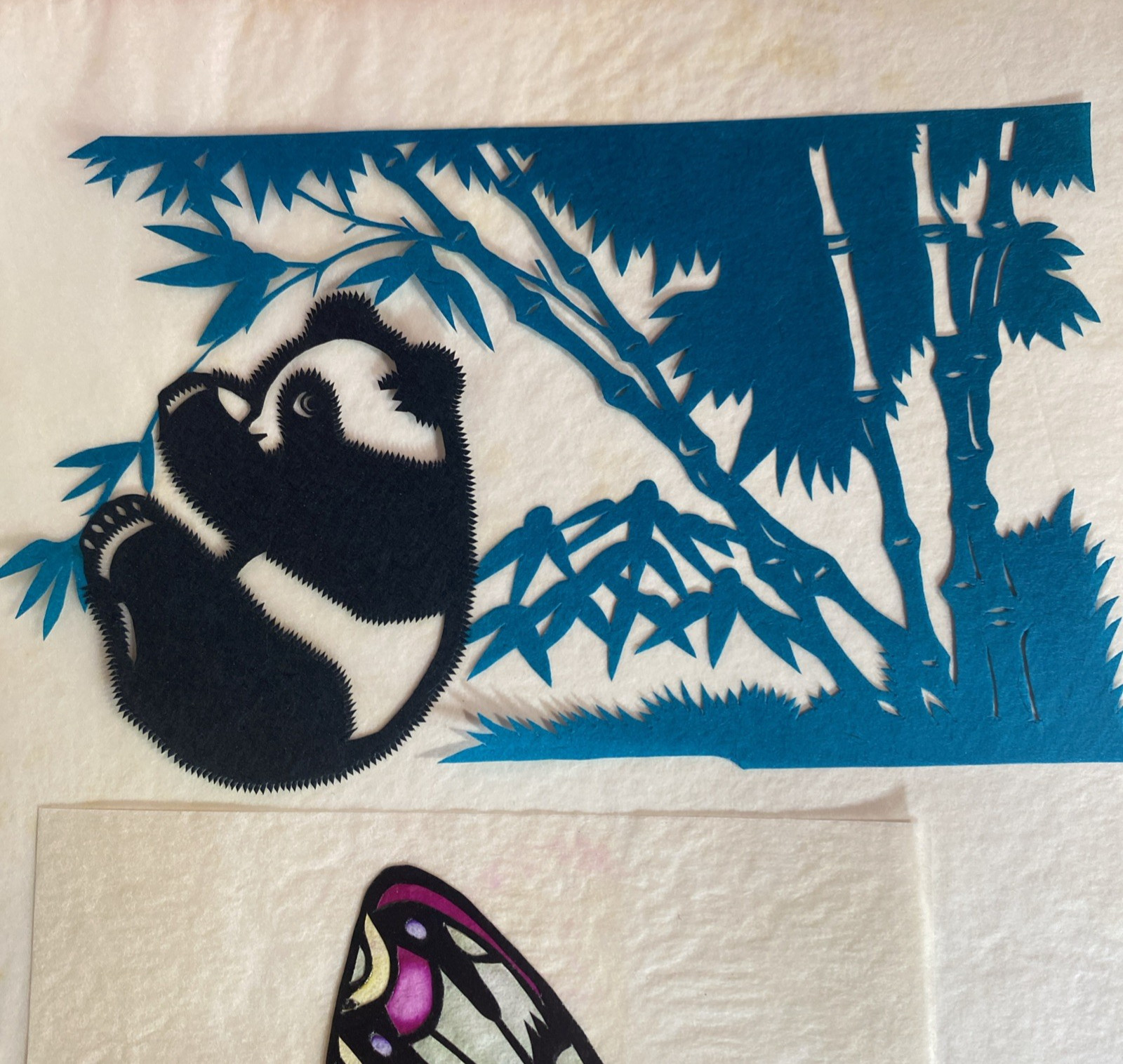 7 x VTG Jianzhi Chinese Folk Paper Cuts Tiger Butterfly Panda Cats Journaling