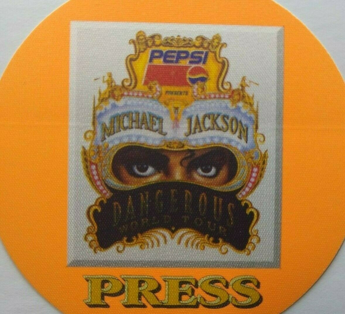 Michael Jackson Dangerous Backstage Pass Original Orange King Of Pop Rock Music