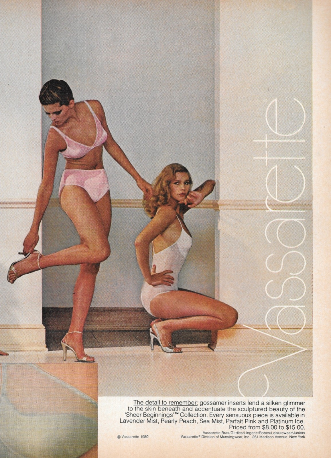 Vintage 80’s Lingerie Vassarette Photo Ad Clipping