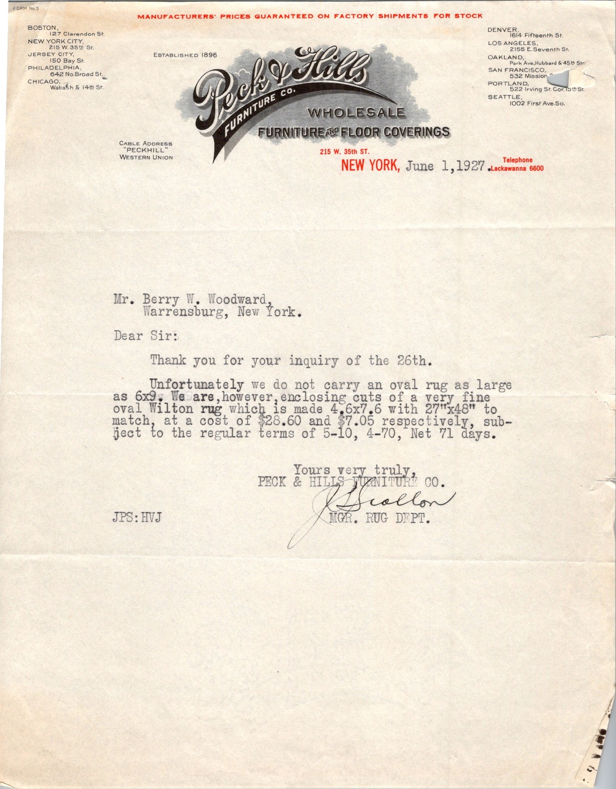 1933 American Photo Supply Co NY Mirror Carbon Copy Letter 8×10 11×14 Prices