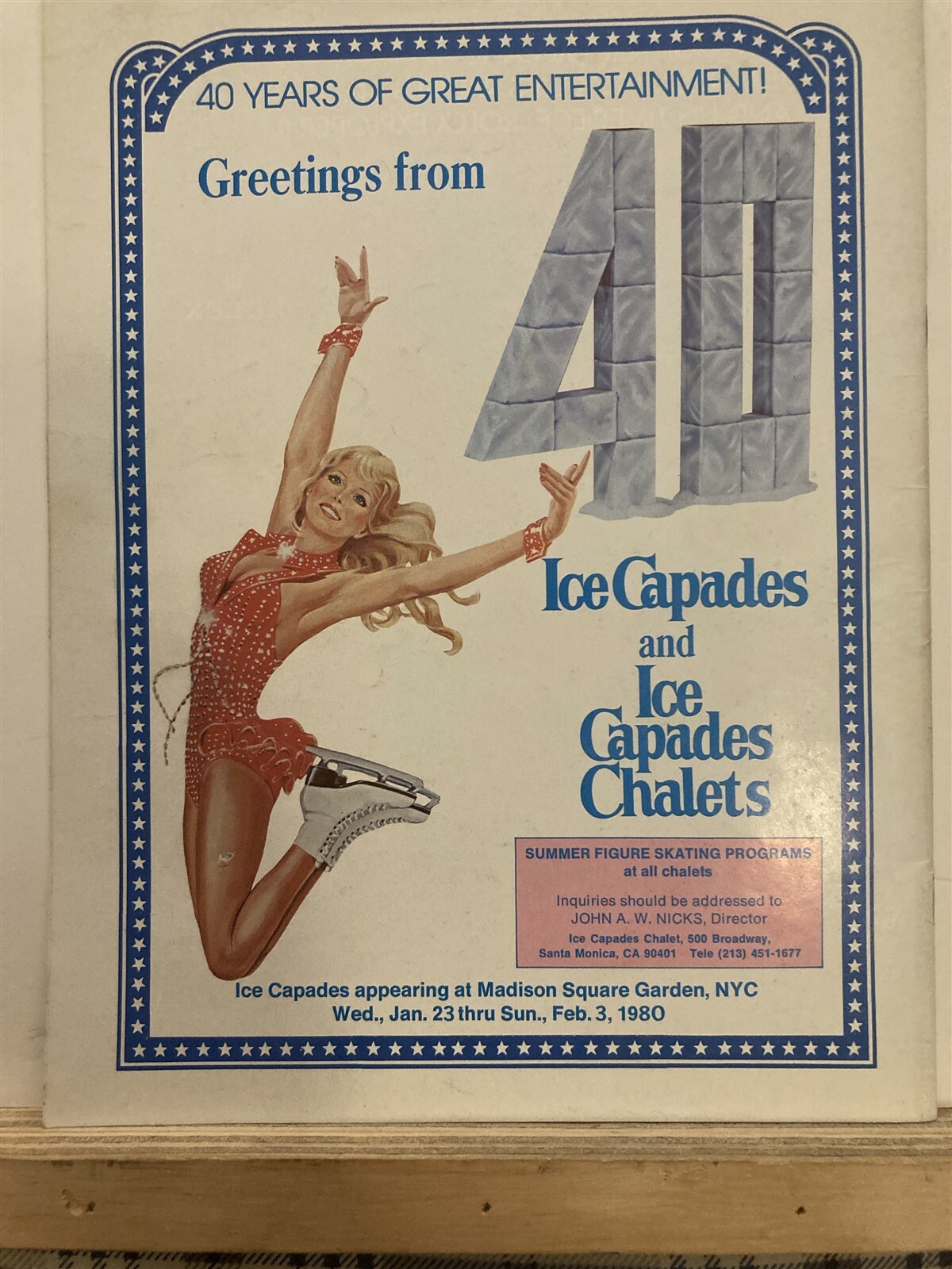 1979 Olympic Superskates Ice Skating Madison Square Garden NY Program Ticket Vtg