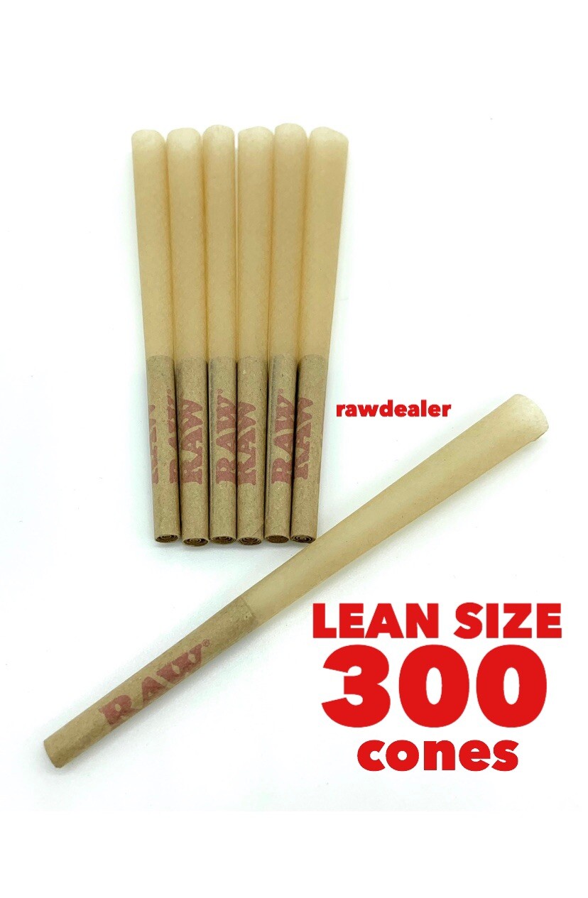 raw classic LEAN size pre rolled cone WITH filter tip (300 pack)