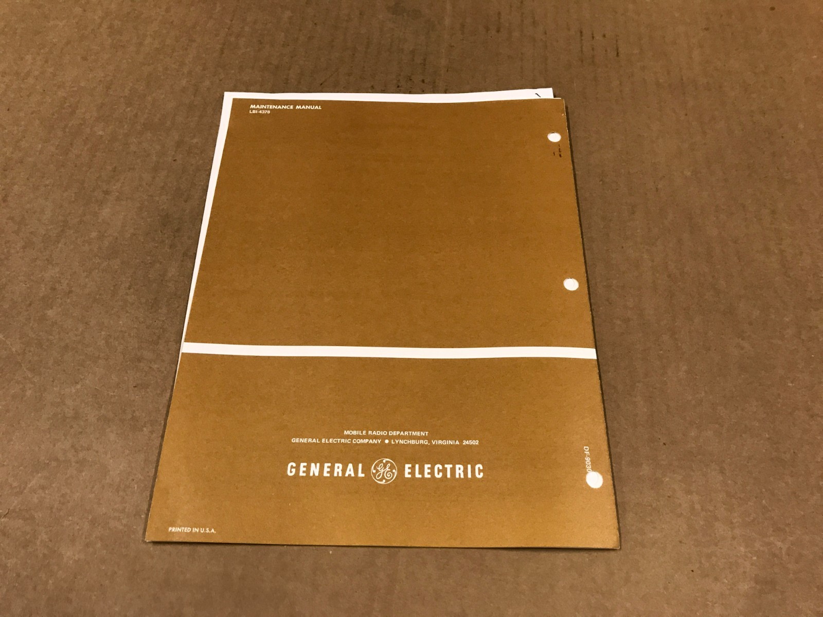 General Electric Mobile Radio Master Imperial Maintenance Manual