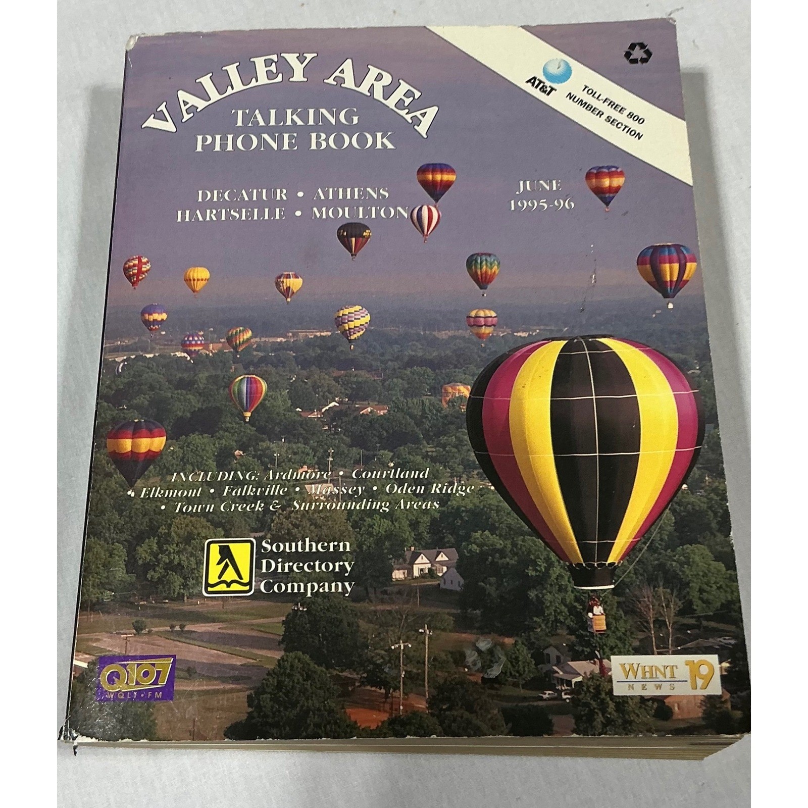 Vintage 1995-96 Valley Area Talking Phone Book Athens Decatur Hartselle AL Retro