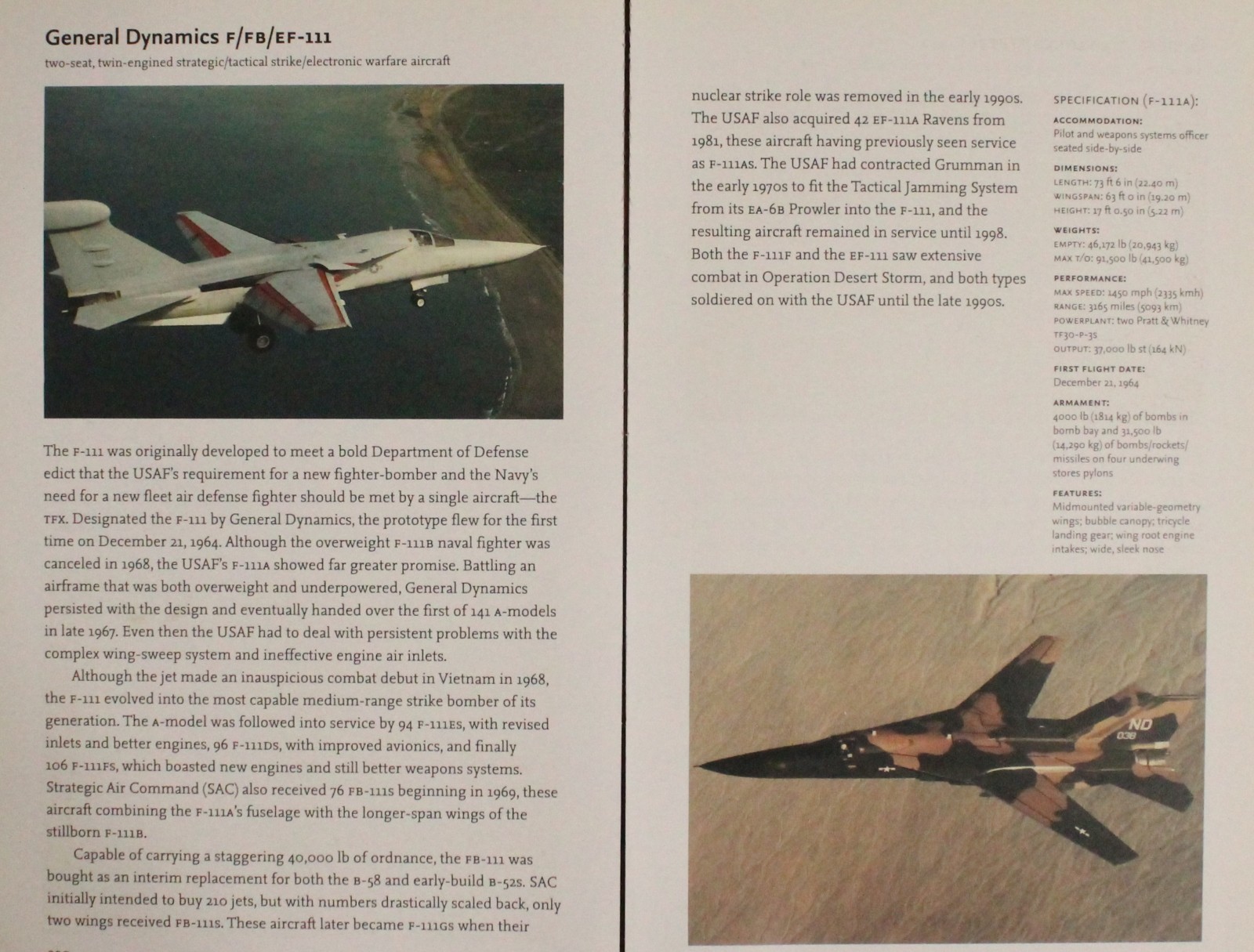 General Dynamics F-111 F 111 Jet Picture Aircraft Article Vtg Info Page Sheet