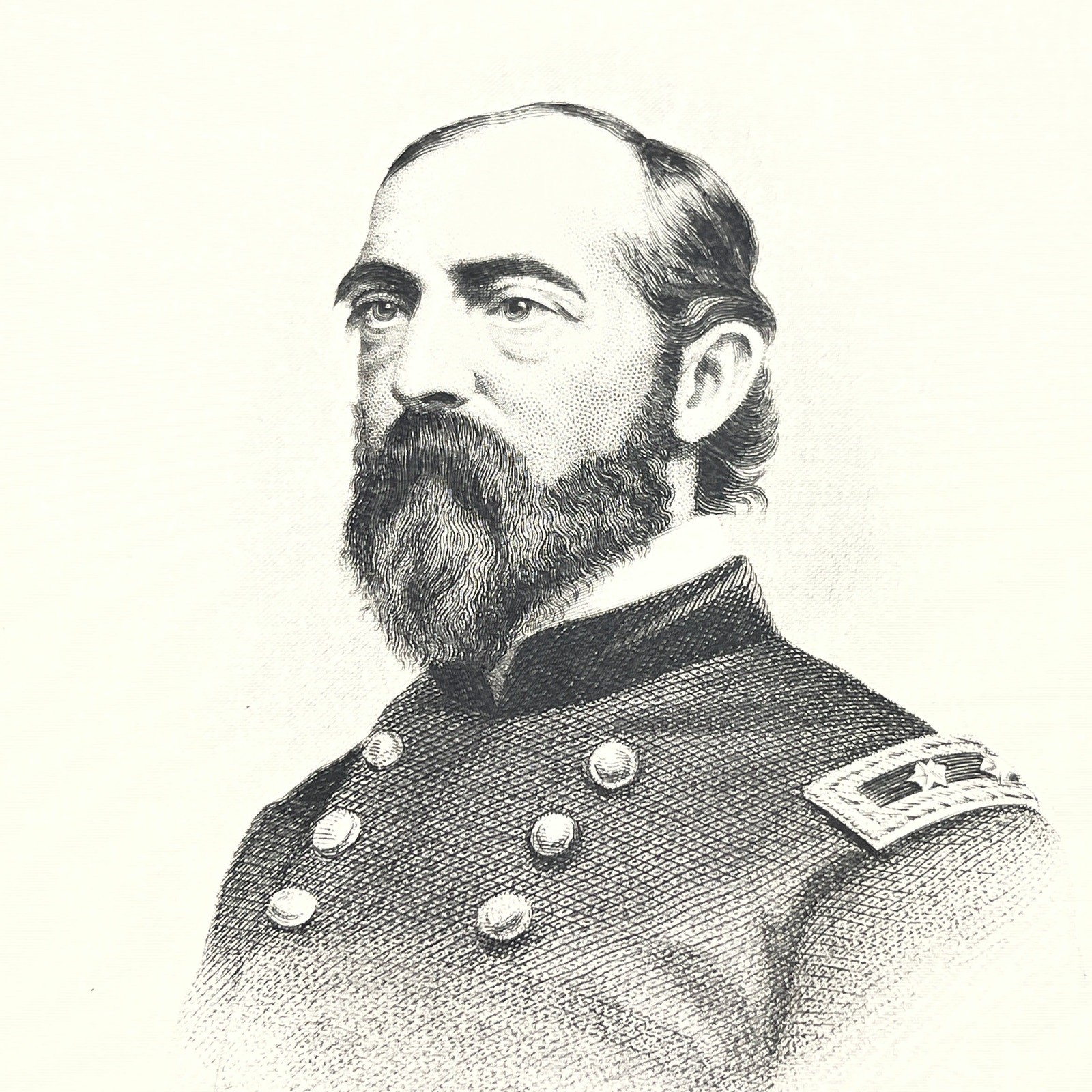 1867 Original Steel Art Engraving – Union General George Meade 9×5″ AC3-4