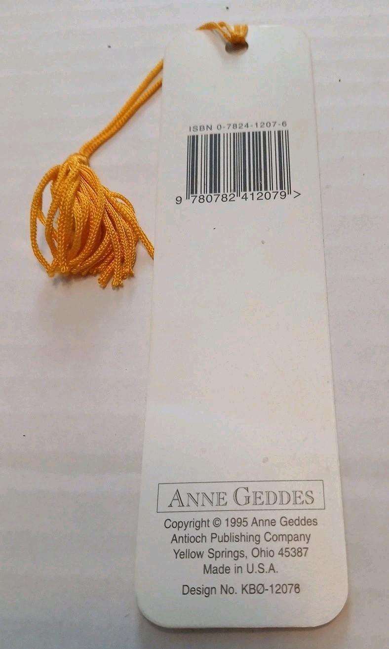 Vintage 90s Anne Geddes Sunflower Babies Tassel Bookmark, 1995 KBO-12076