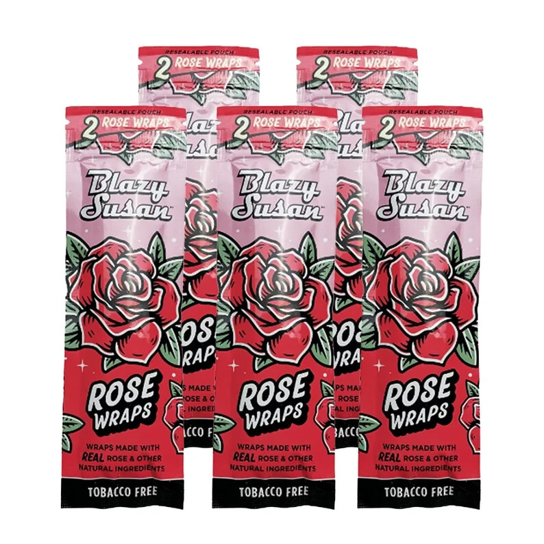 Authentic Blazy Susan Rose Pre-Rolls Wraps Made with Real Rose 5pk
