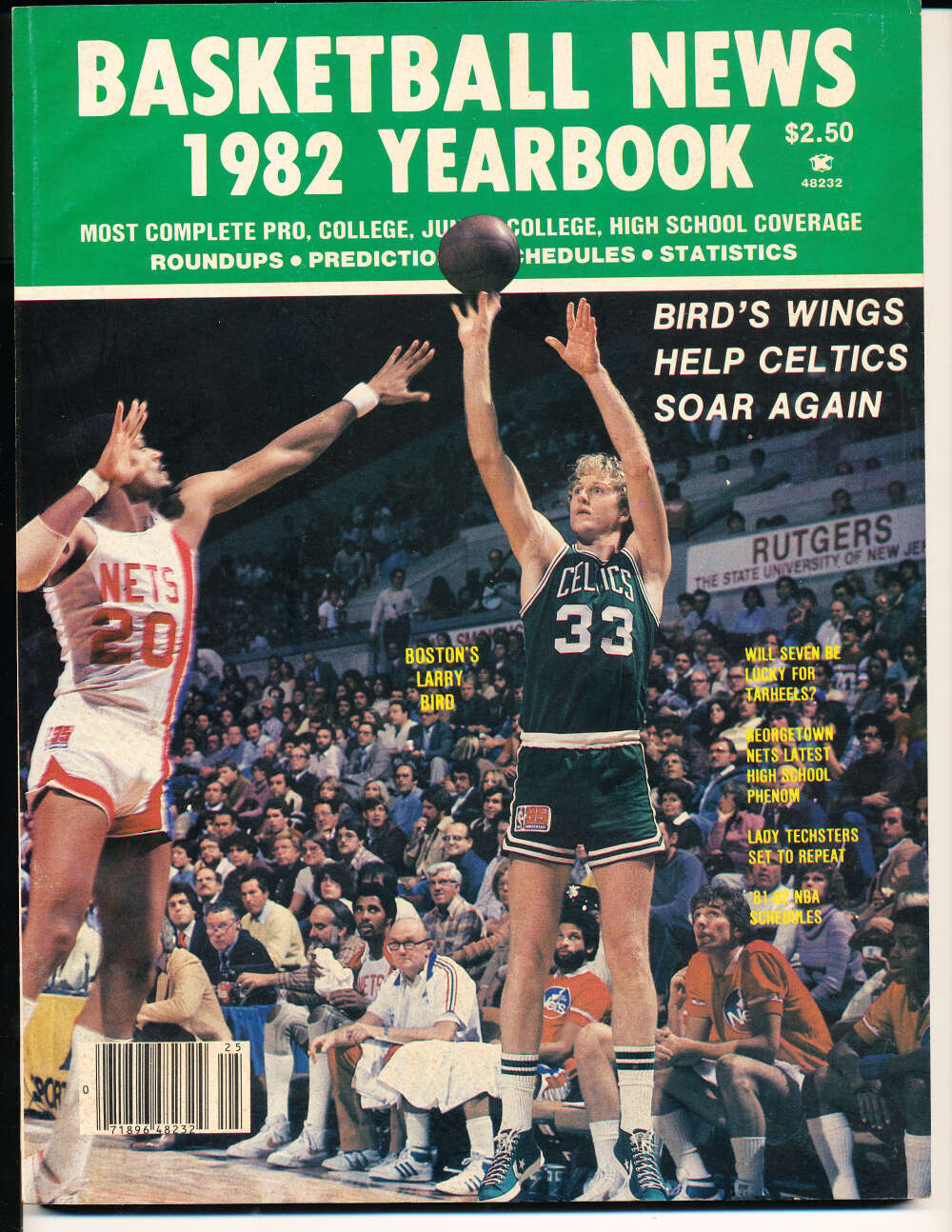 basketball news 1982 yearbook Larry Bird Celtics em b1
