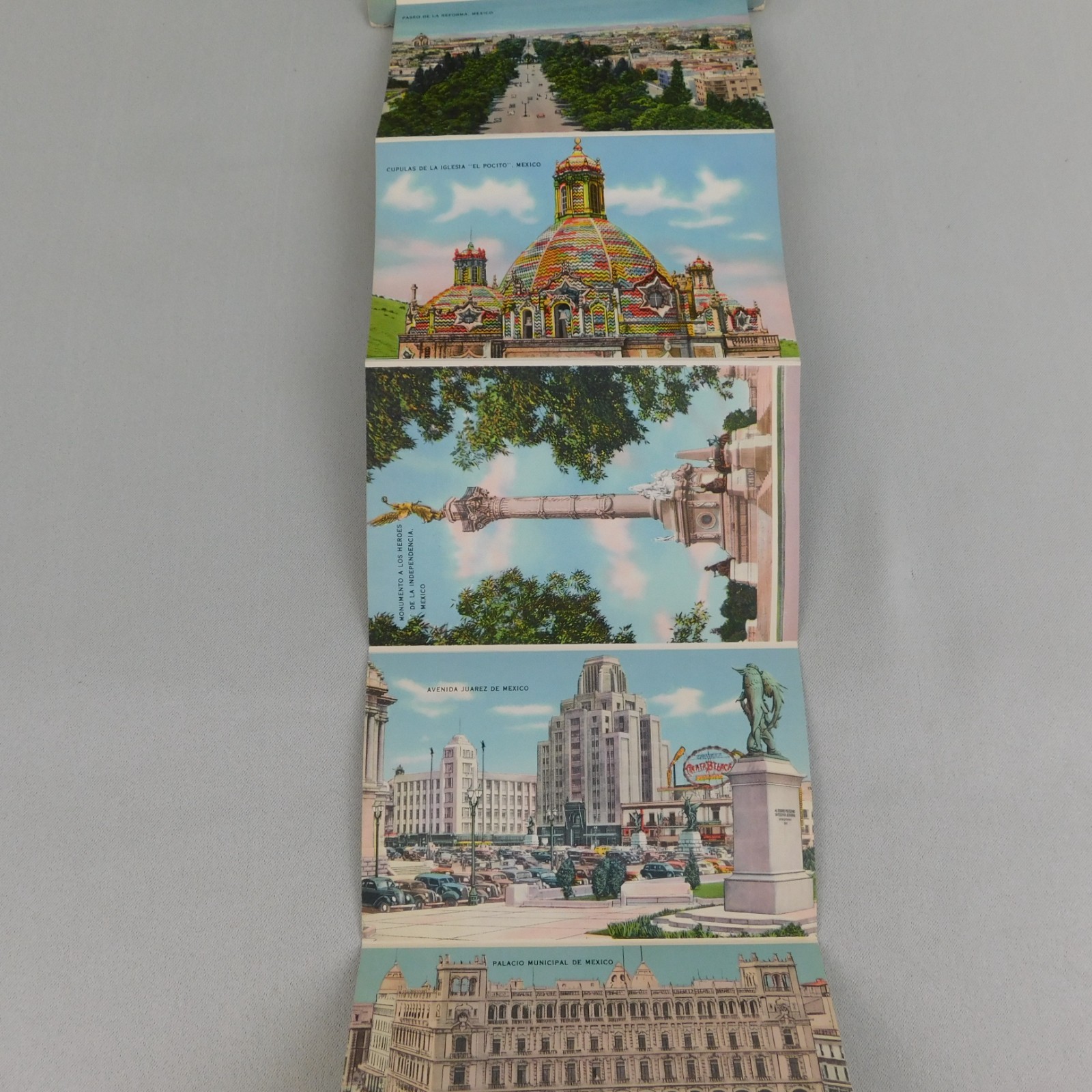 Vintage 30s 40s Views from Mexico Souvenir Photo Folder Postcard