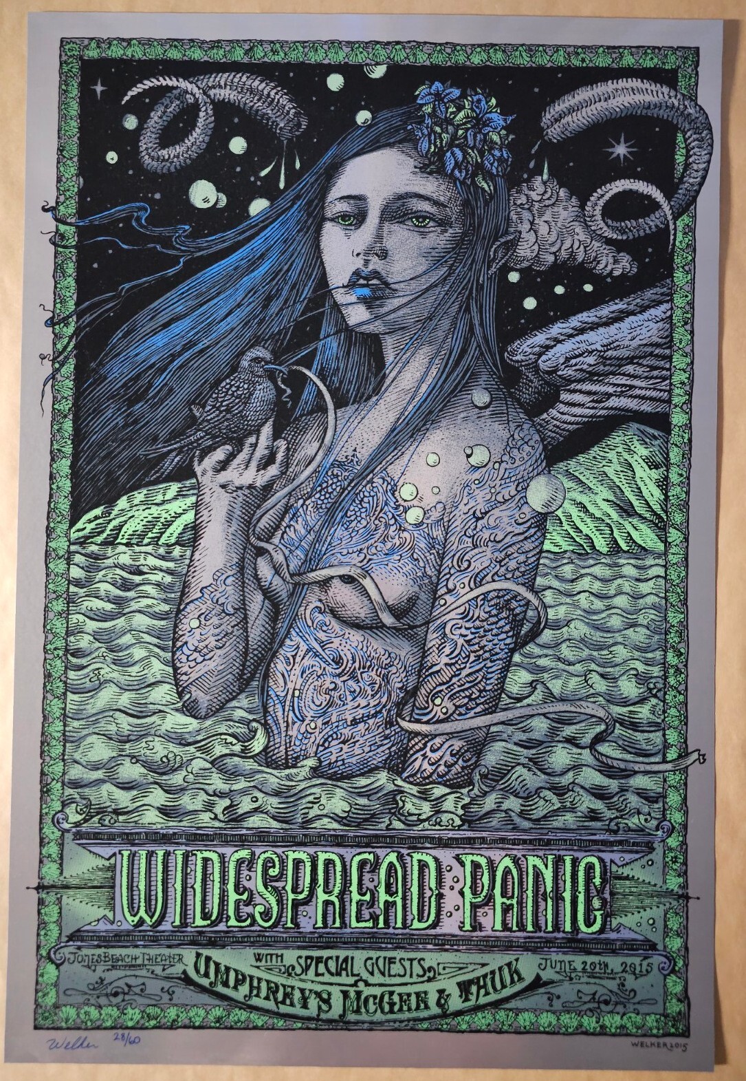 FOIL Variant Widespread Panic David Welker Wantagh New York Signed Poster Print