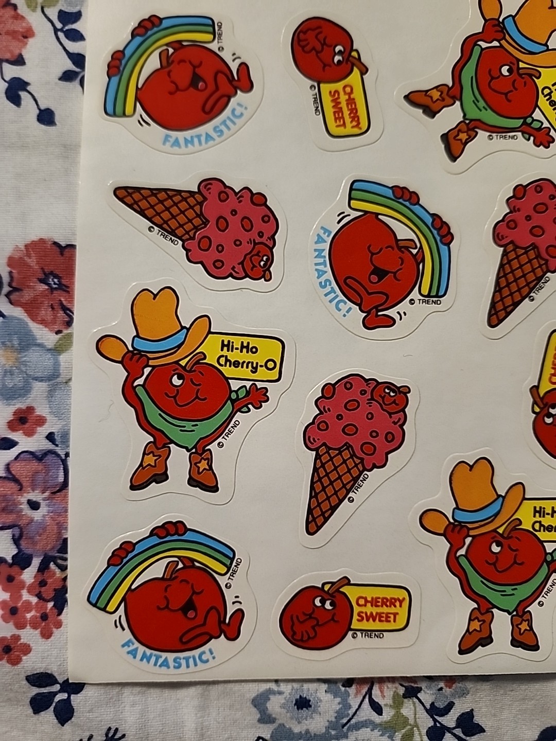 CHERRY Rare Vintage sticker NEW SHEET Trend Scratch N & Sniff smell 80’s