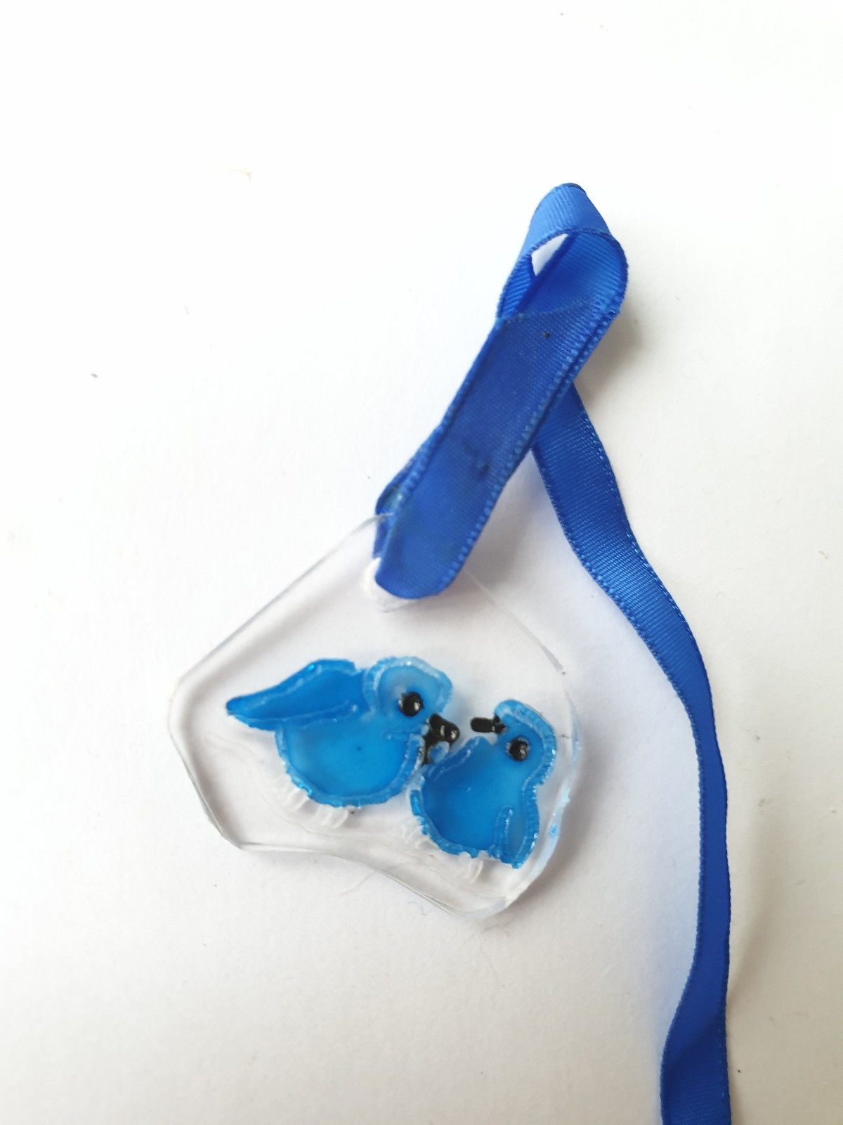 Plastic Bookmark Blue Birds in Love Romantic Gift x Him Her Him
