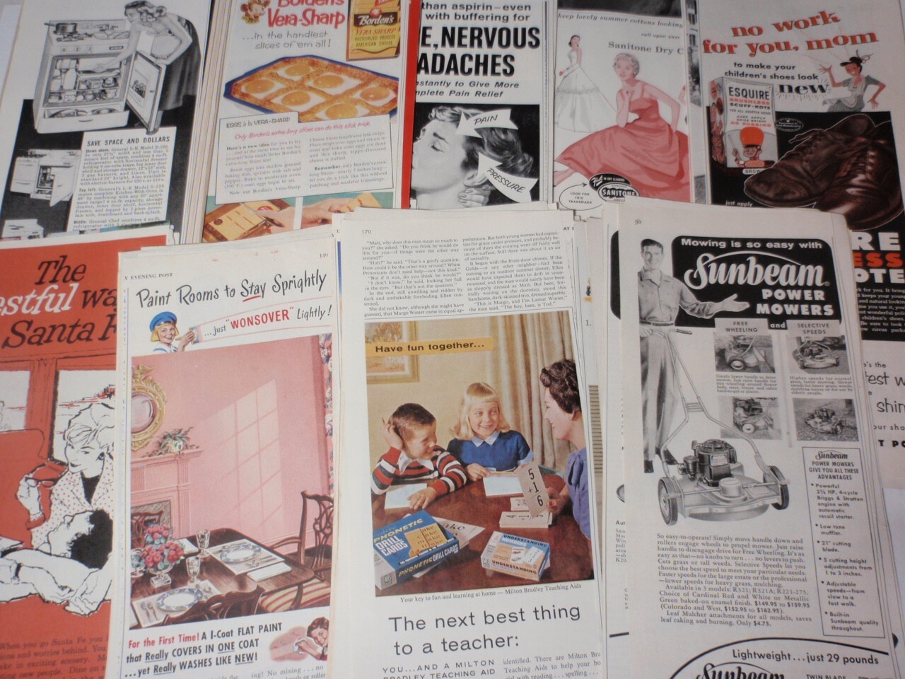 Large Lot Vtg Half Page Magazine Print Ads: Food, Kitchen Appliance, Clothing…