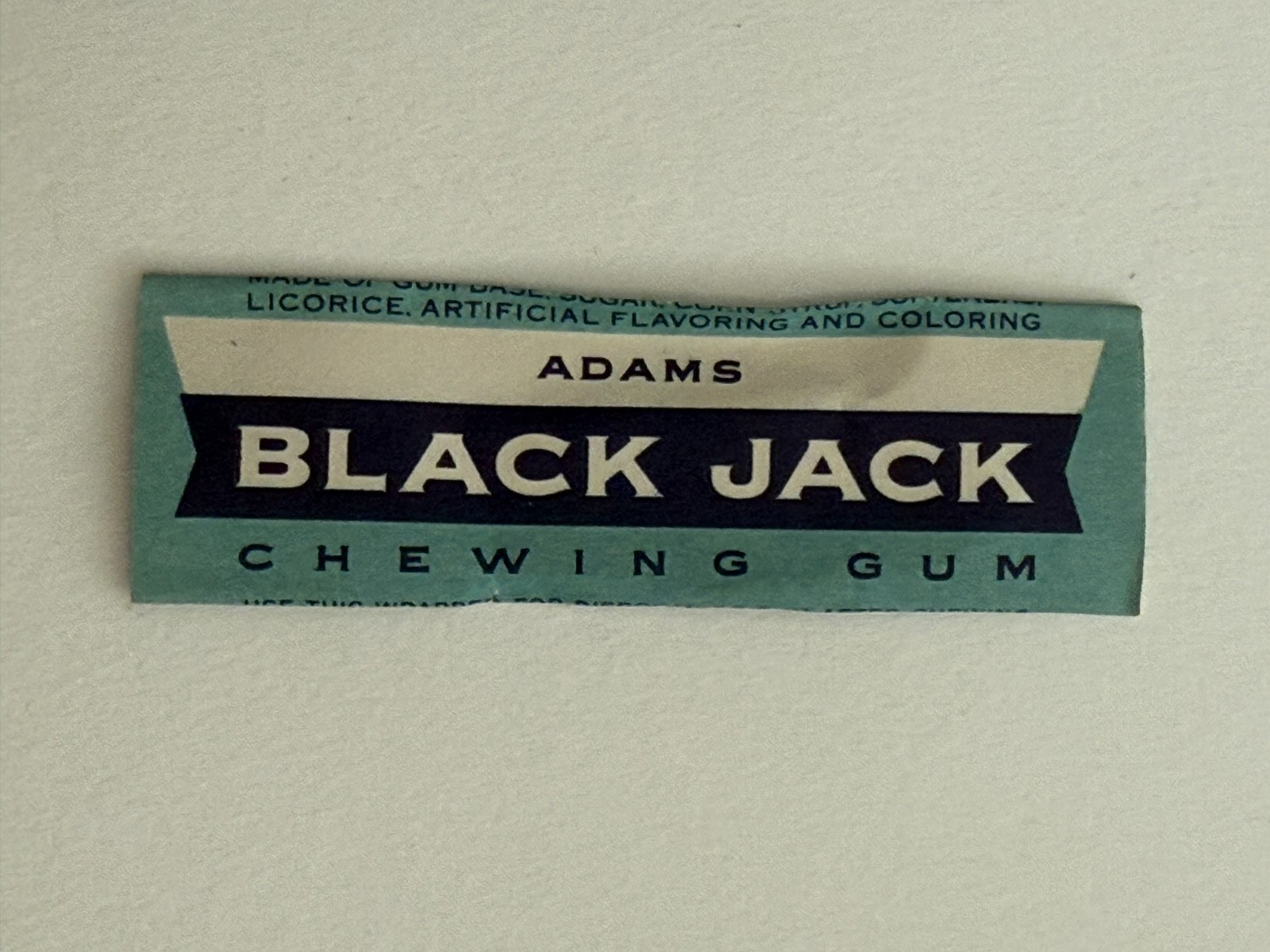 Vintage Adams Black Jack Chewing Gum Paper Wrapper, non-oval