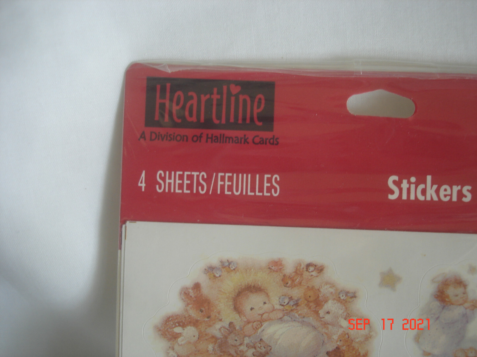 SEALED PKG. Vtg. HALLMARK / HEARTLINE ANGEL / NATIVITY THEME STICKERS 4 Sheets