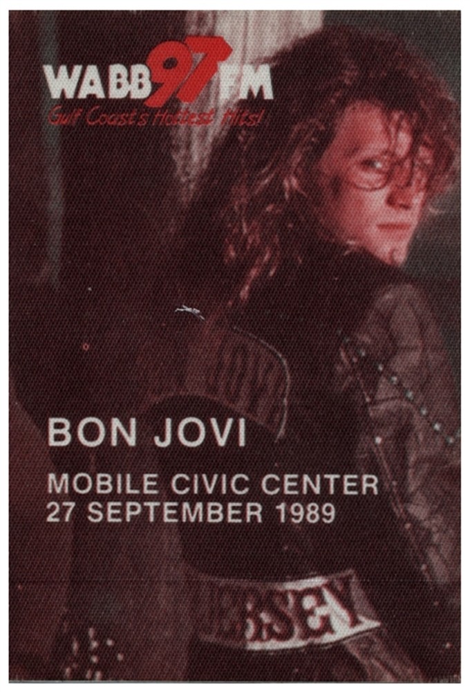 Bon Jovi 1989 New Jersey concert tour Radio WABB 97FM Promo Backstage Pass