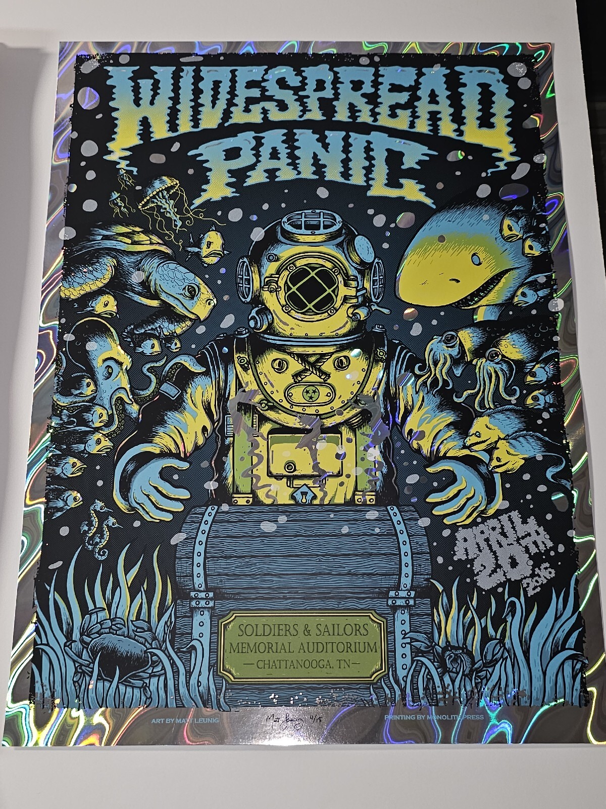 Widespread Panic Leunig 4/20 Chattanooga LAVA FOIL Variant Poster Signed Print