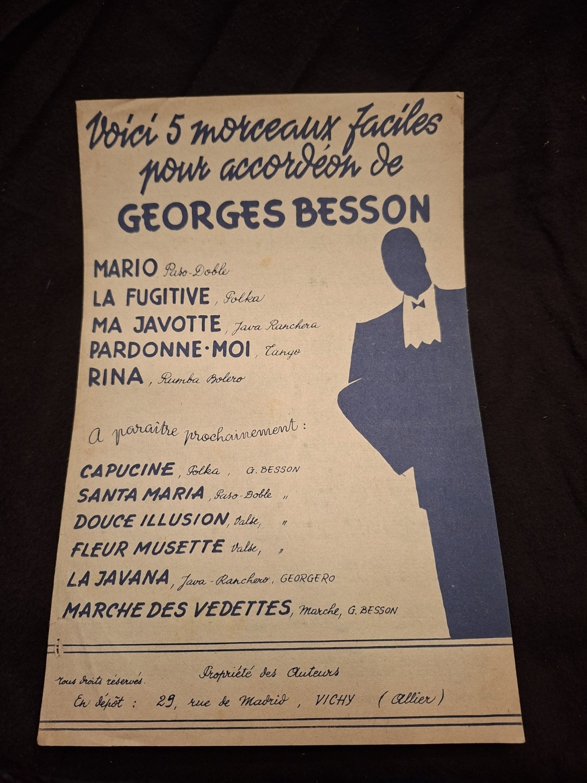 5 Piece Accordion Partition Georges Besson Sheet Music