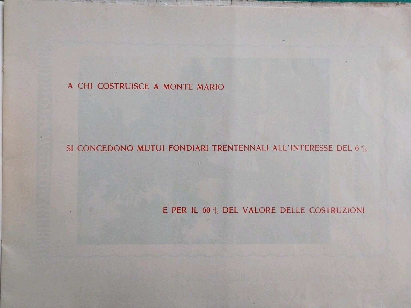 Monte Mario. Società Anonima Edilizia Romana. Rome, circa 1920-1930. RARE