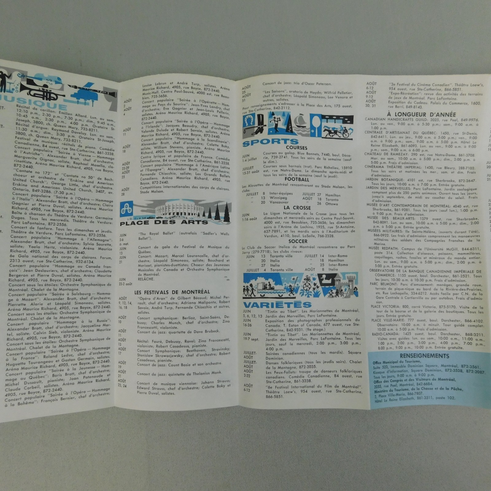 Vintage 1965 Montreal Calendar of Events Tourist Travel Brochure