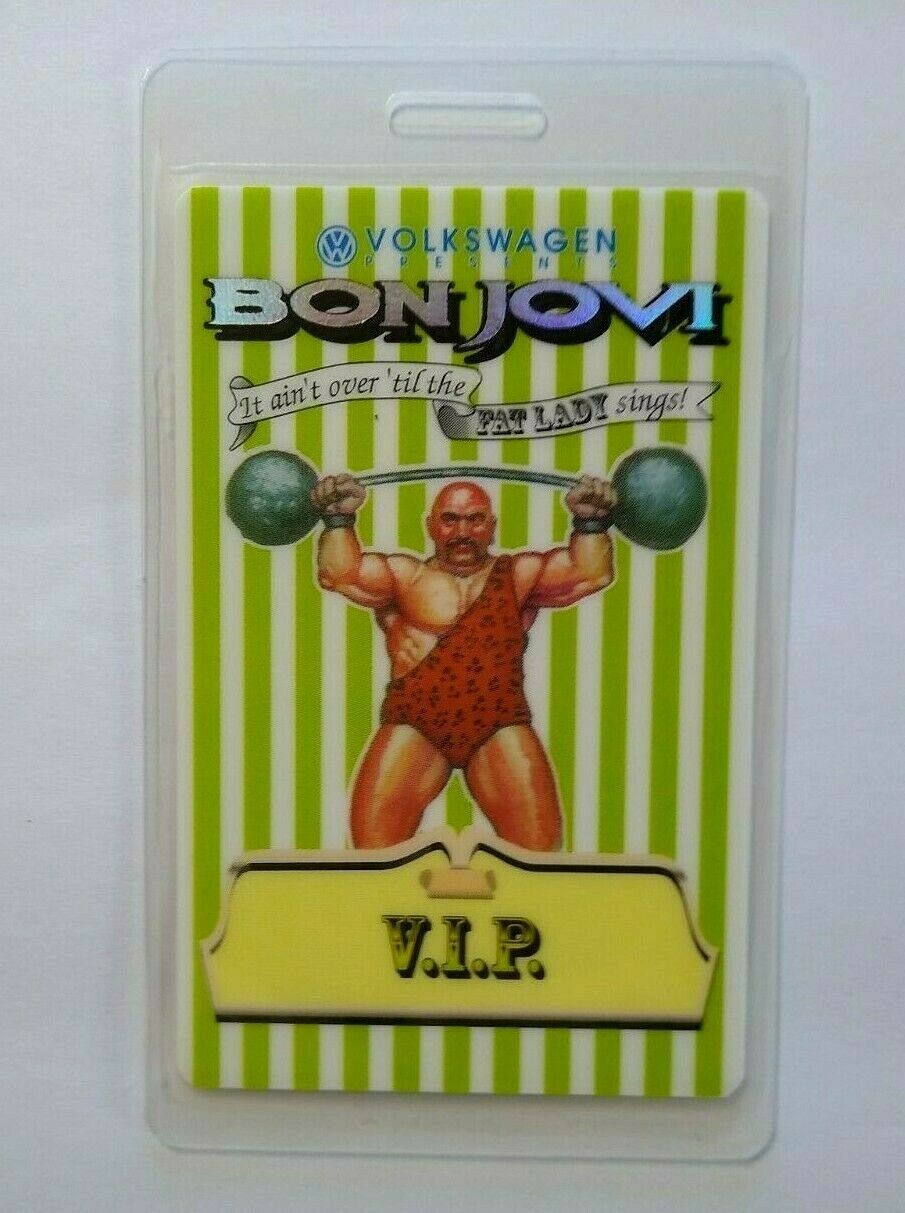 Bon Jovi Backstage Pass Original 1993 It Ain’t Over Til The Fat Lady Sings Tour