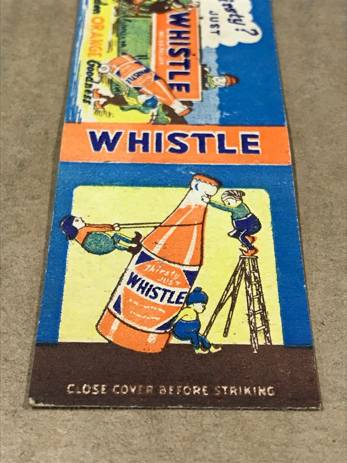 Vintage Whistle Orange Soda – Matchcover, Matchbook
