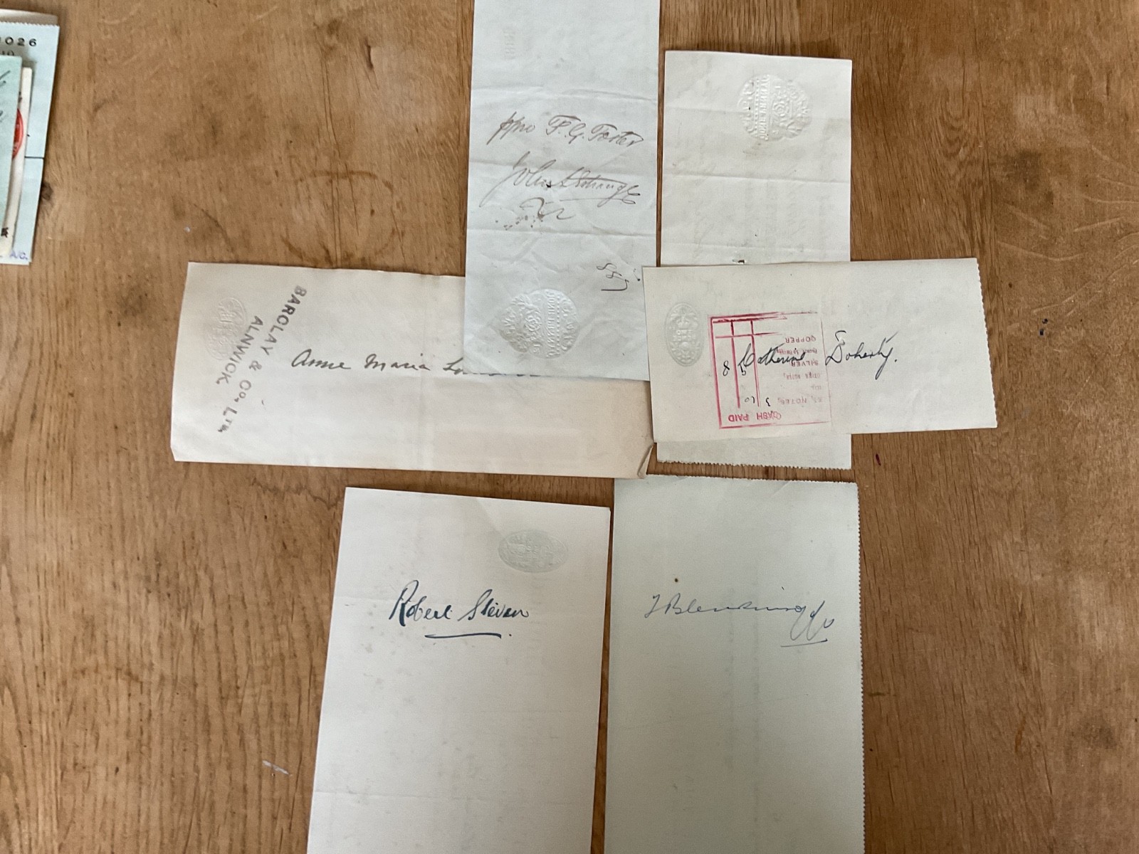 British vintage used cheques 6 items B5342