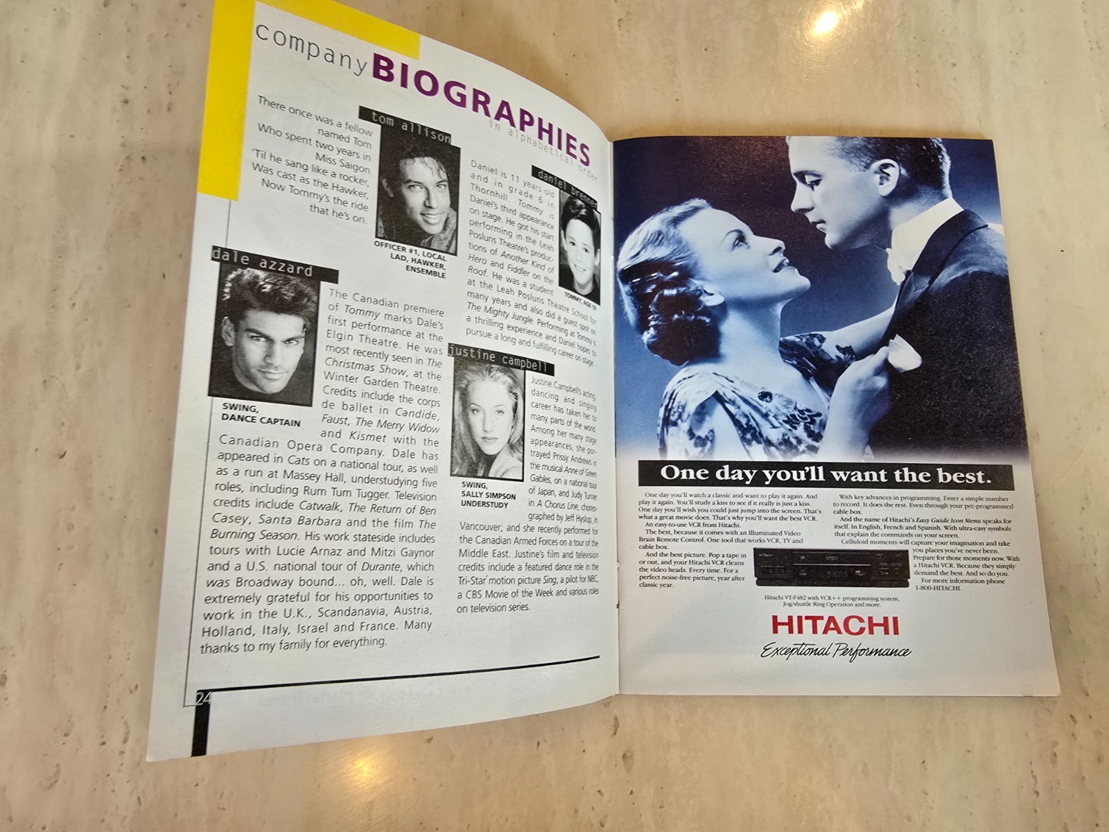 1995 The Who’s Tommy Musical Curtain Call Programme Spring 95 Edition Tyley Ross
