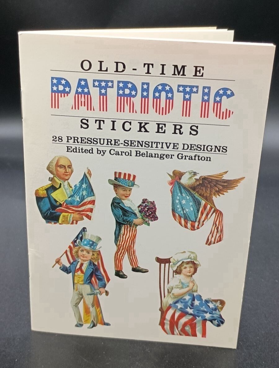VTG Old Time Patriotic Dover Stickers 28 USA Designs By Carol Belanger Grafton