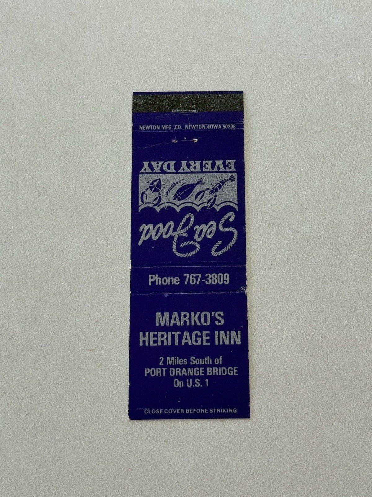 Markos Heritage Inn Port Orange Florida Matchbook Cover 1C