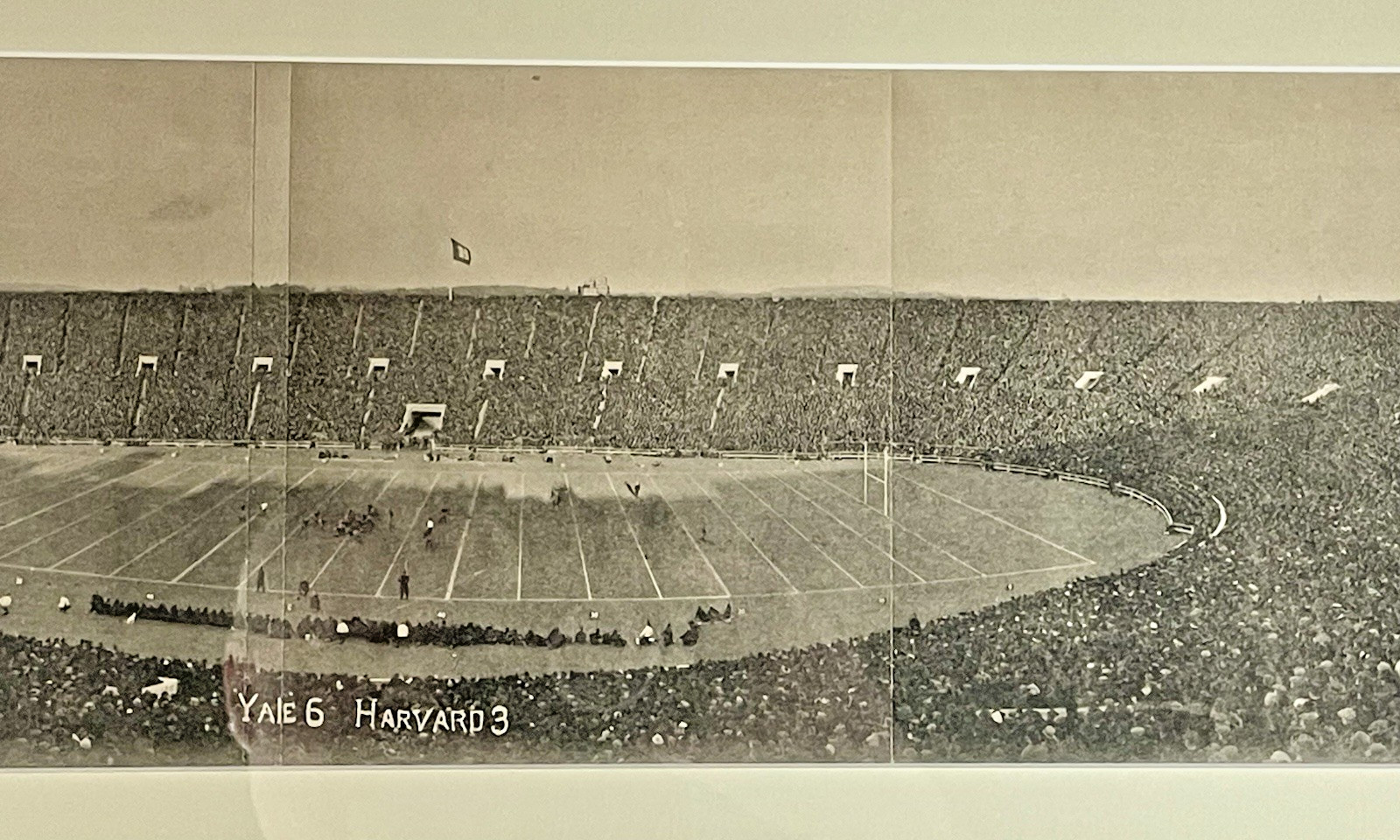 Framed Antique 1916 Yale Vs Harvard Football Game Panoramic Photo Memorabilia