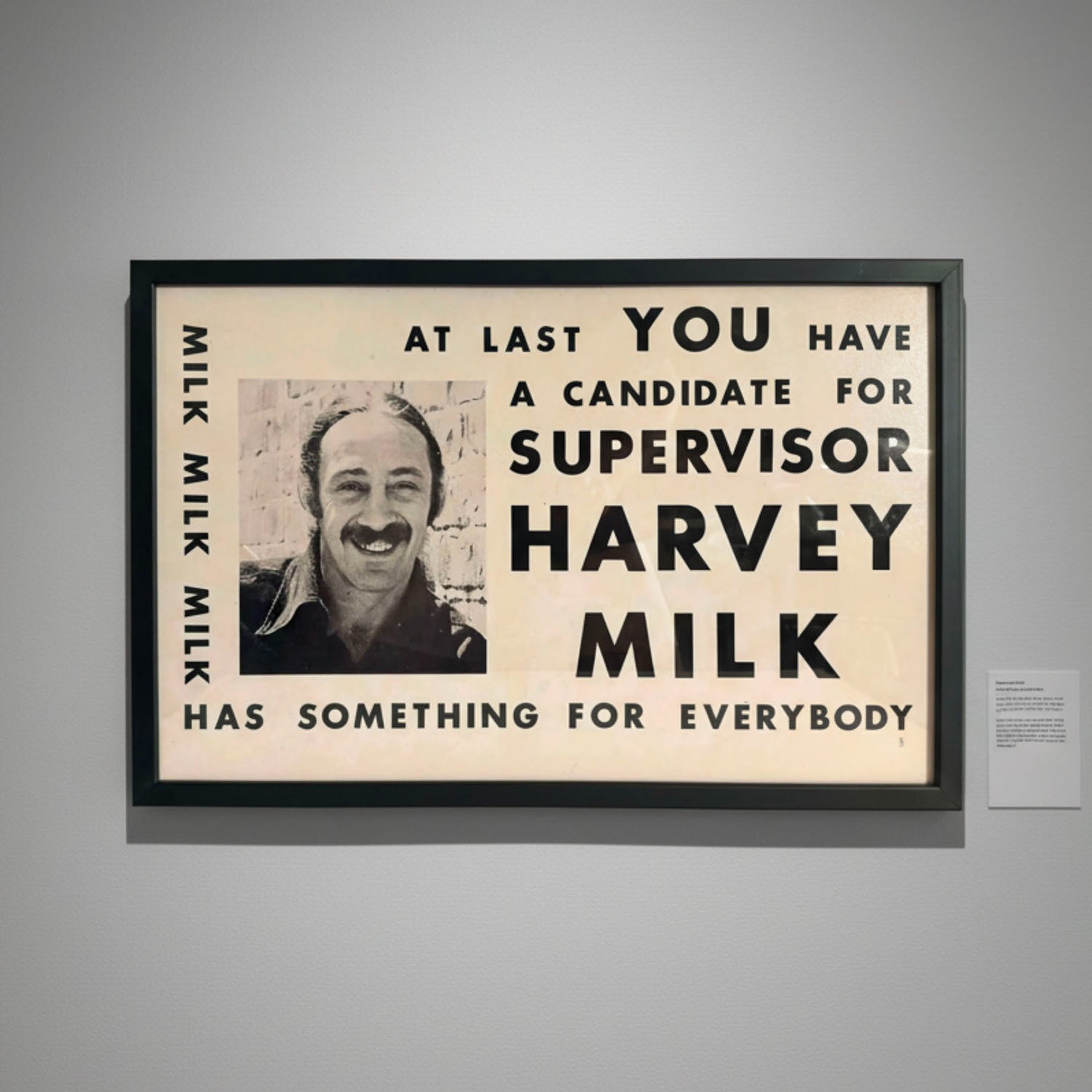 Framed 1973 Harvey Milk “Milk Has Something for Everybody” Campaign Poster Repro