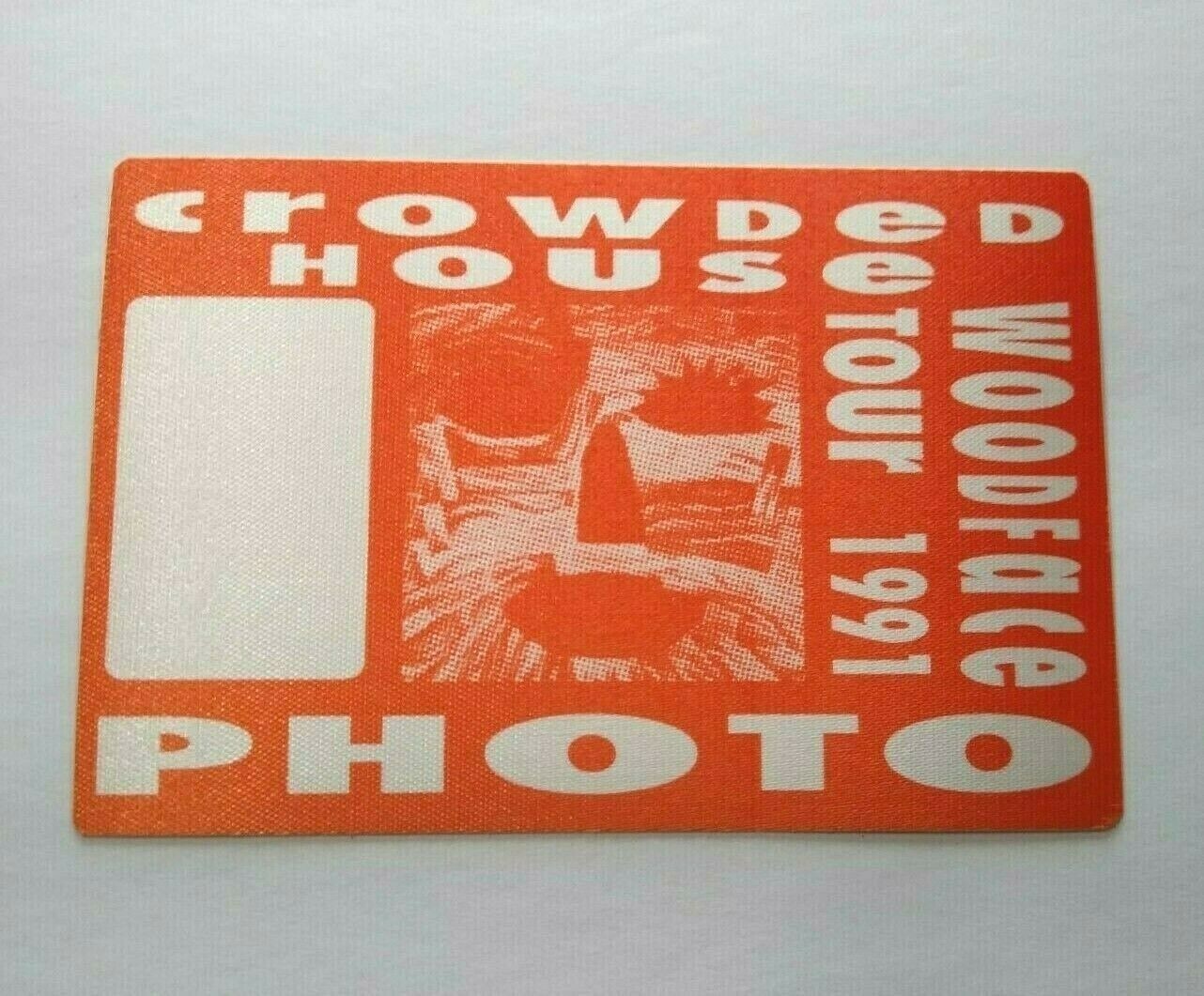 Crowded House Woodface Backstage Pass Original 1991 Split Enz New Wave Orange