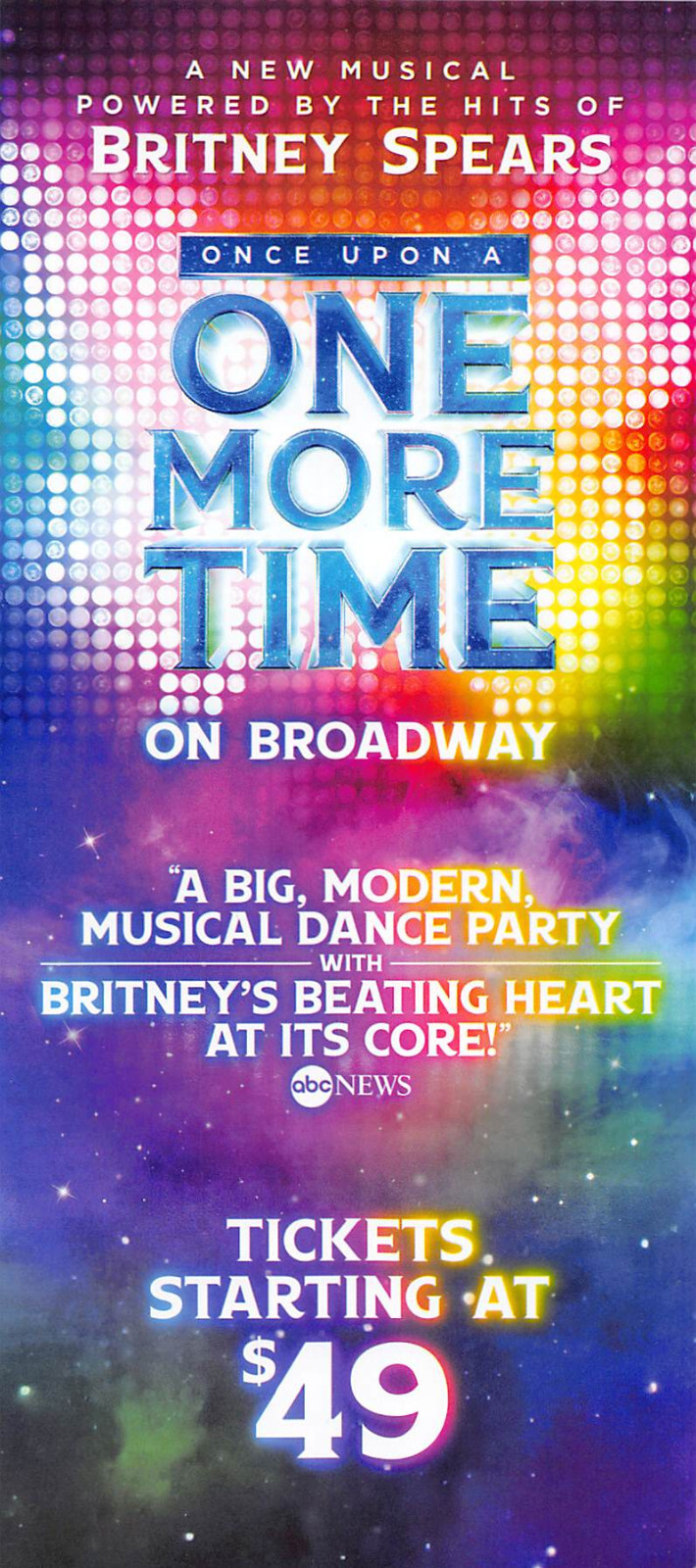 Britney Spears Once Upon a One More Time 2023 Broadway New York City Ad Flyer